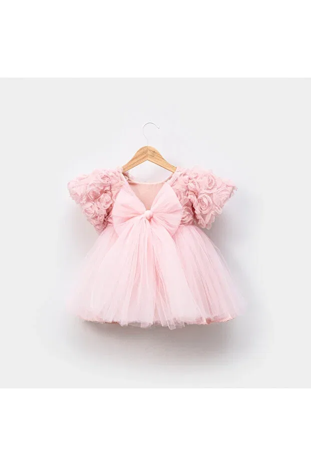 Детское платье для девочек с коротким рукавом Party Gül Baby, Pink — фото 2