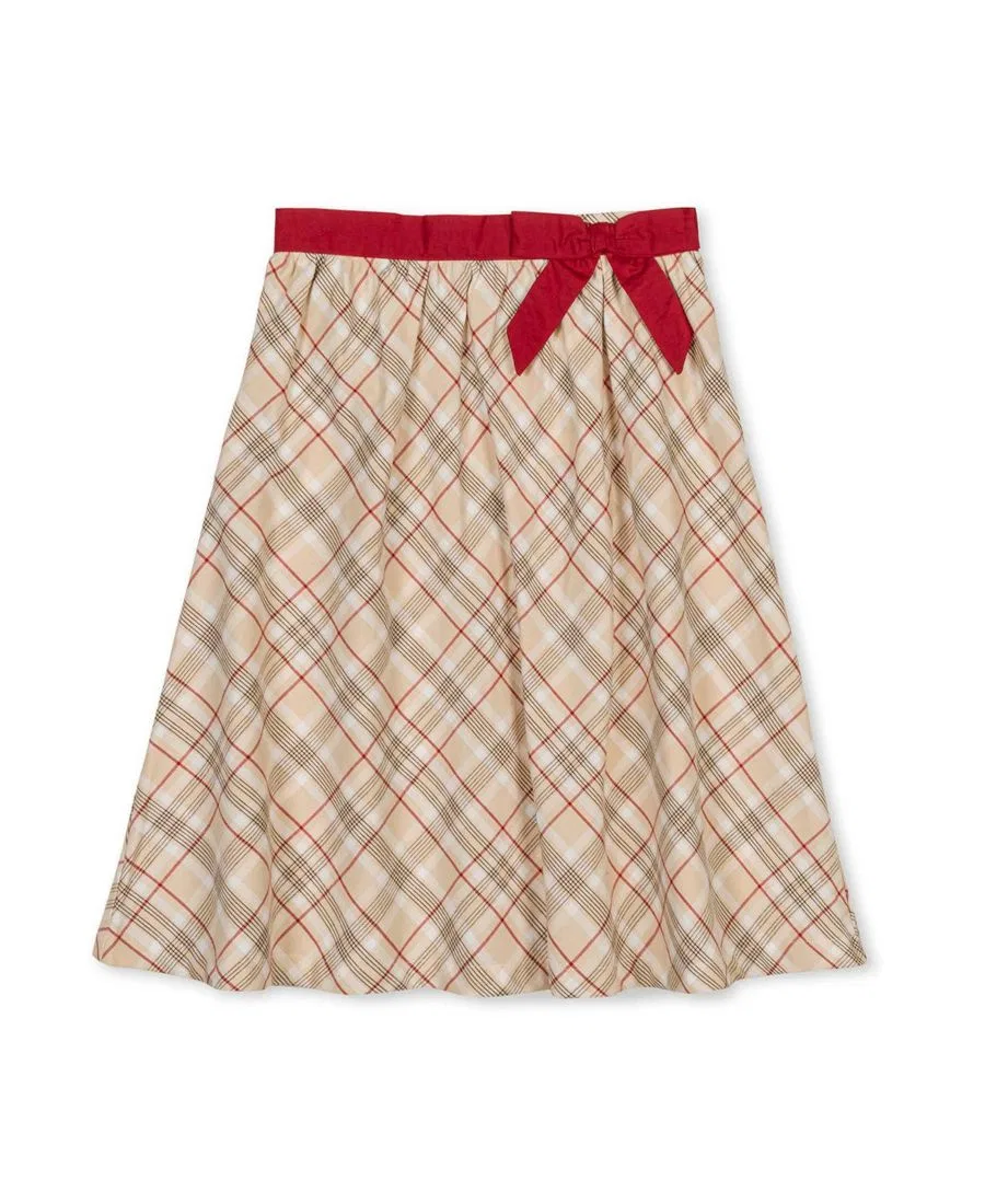 Юбка-миди из органического хлопка с поясом-бантом London Plaid Hope & Henry