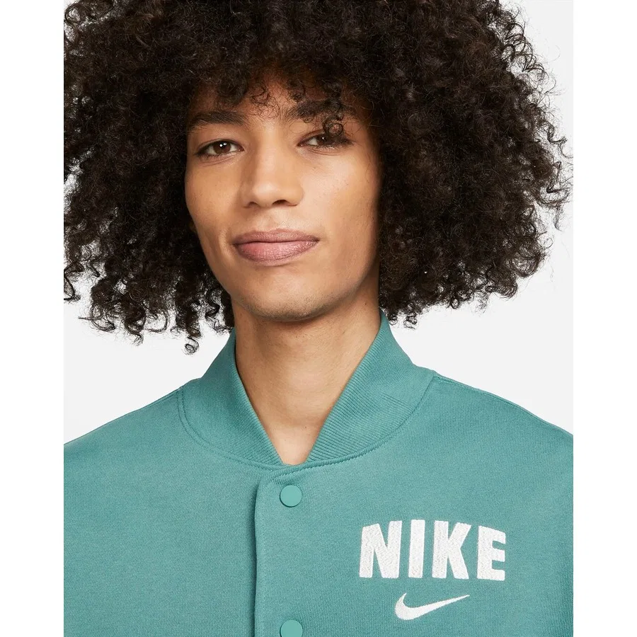 Куртка Nike Sportswear Retro Fleece Varsity, Зеленый — фото 3