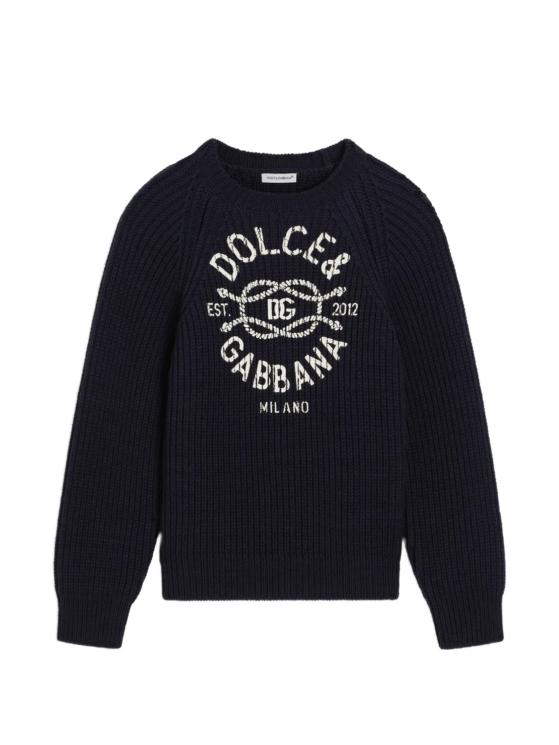 Dolce & Gabbana Детский пуловер из виргинской шерсти, синий