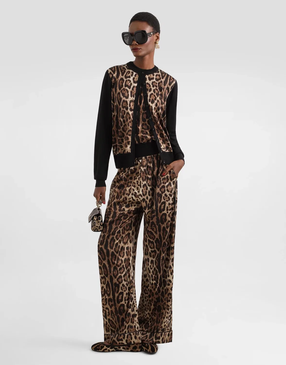 DOLCE & GABBANA Кардиган из шерсти с леопардовым принтом — фото 2