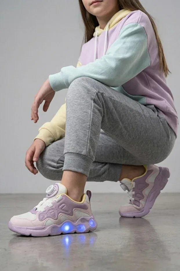 Детские спортивные кроссовки для девочек с принтом Papuçsepeti, Lilac