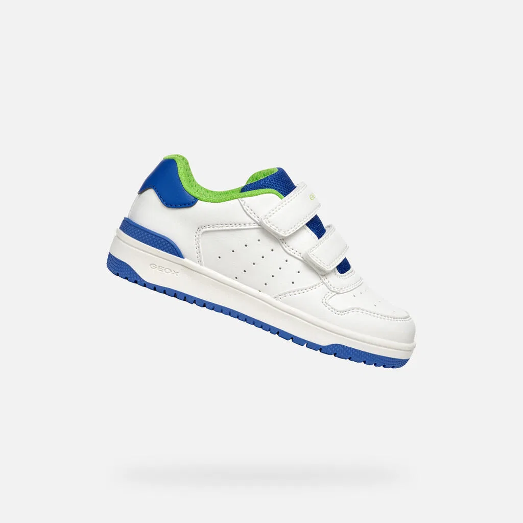Детские кроссовки на липучках Geox Washiba, Weiss / Konigsblau