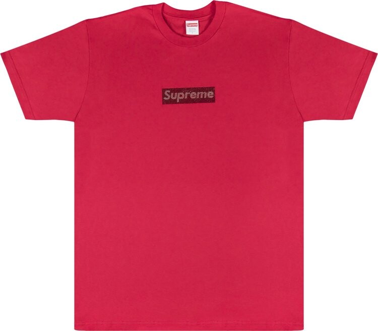Футболка Supreme x Swarovski Box Logo T-Shirt 'Red', красный — фото 2