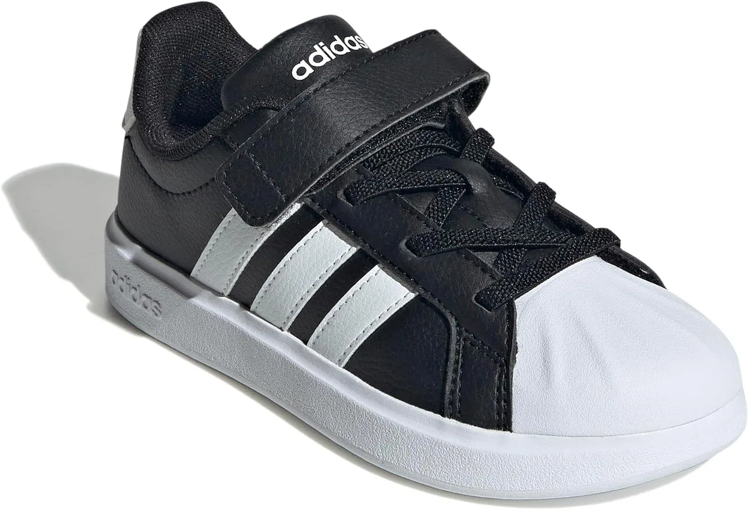 Детские кроссовки для мальчиков с принтом Streettalk adidas, Black/White/White — фото 4