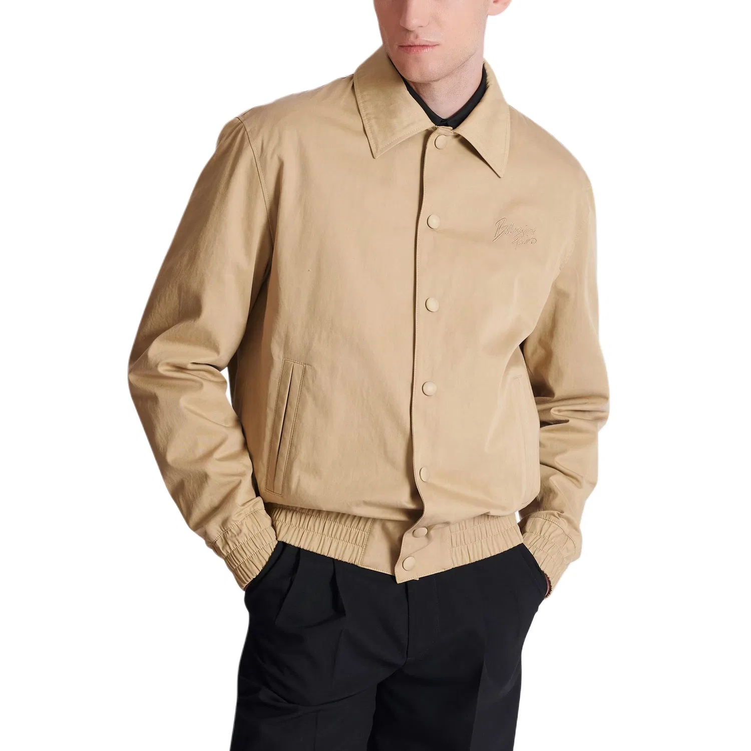 Мужская куртка-бомбер с вышивкой Paris Logo, BALMAIN, Light Umber — фото 4
