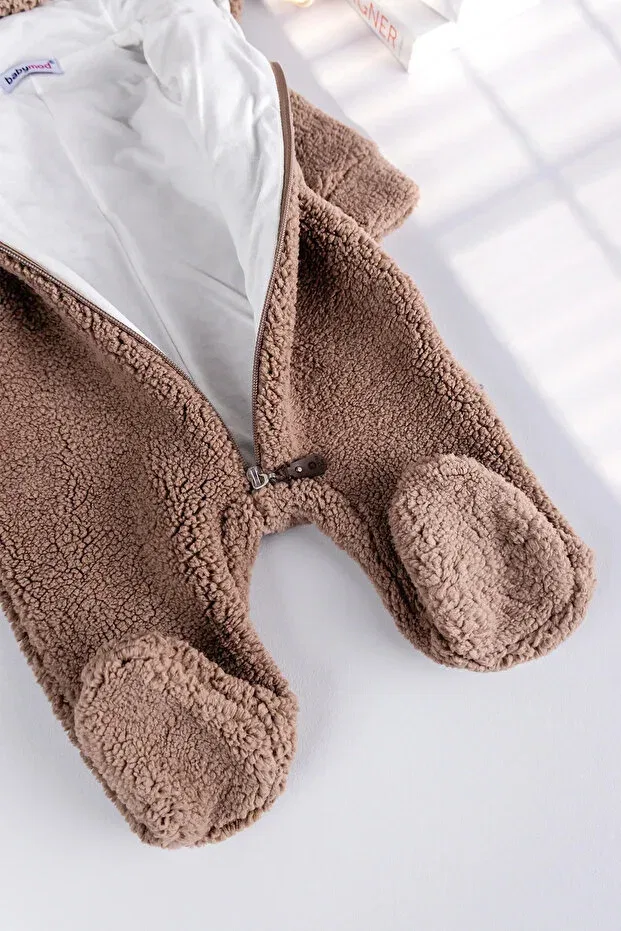 Детский комбинезон из плюша с капюшоном Babymod, Brown — фото 3