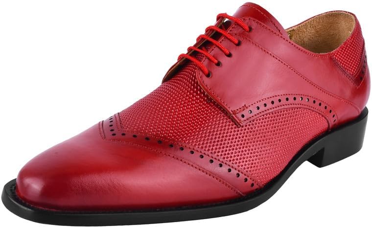 

Мужские оксфорды LIBERTYZENO с шнуровкой и рисунком на подошве из натуральной кожи, для Рождества, красный