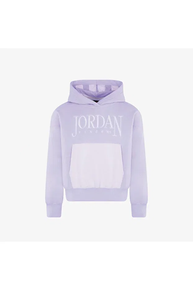 Детское худи для девочек с длинным рукавом Jordan Fundamentals Blocked Kids Nike, Purple