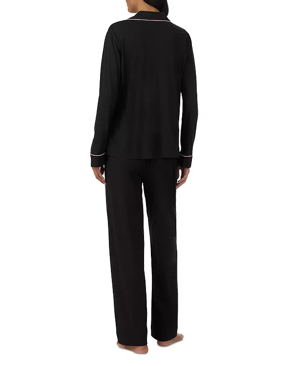Женская пижама с длинным рукавом Hammond Knit Notch Collar Long Pants Pajama Set Ralph Lauren, черный — фото 2