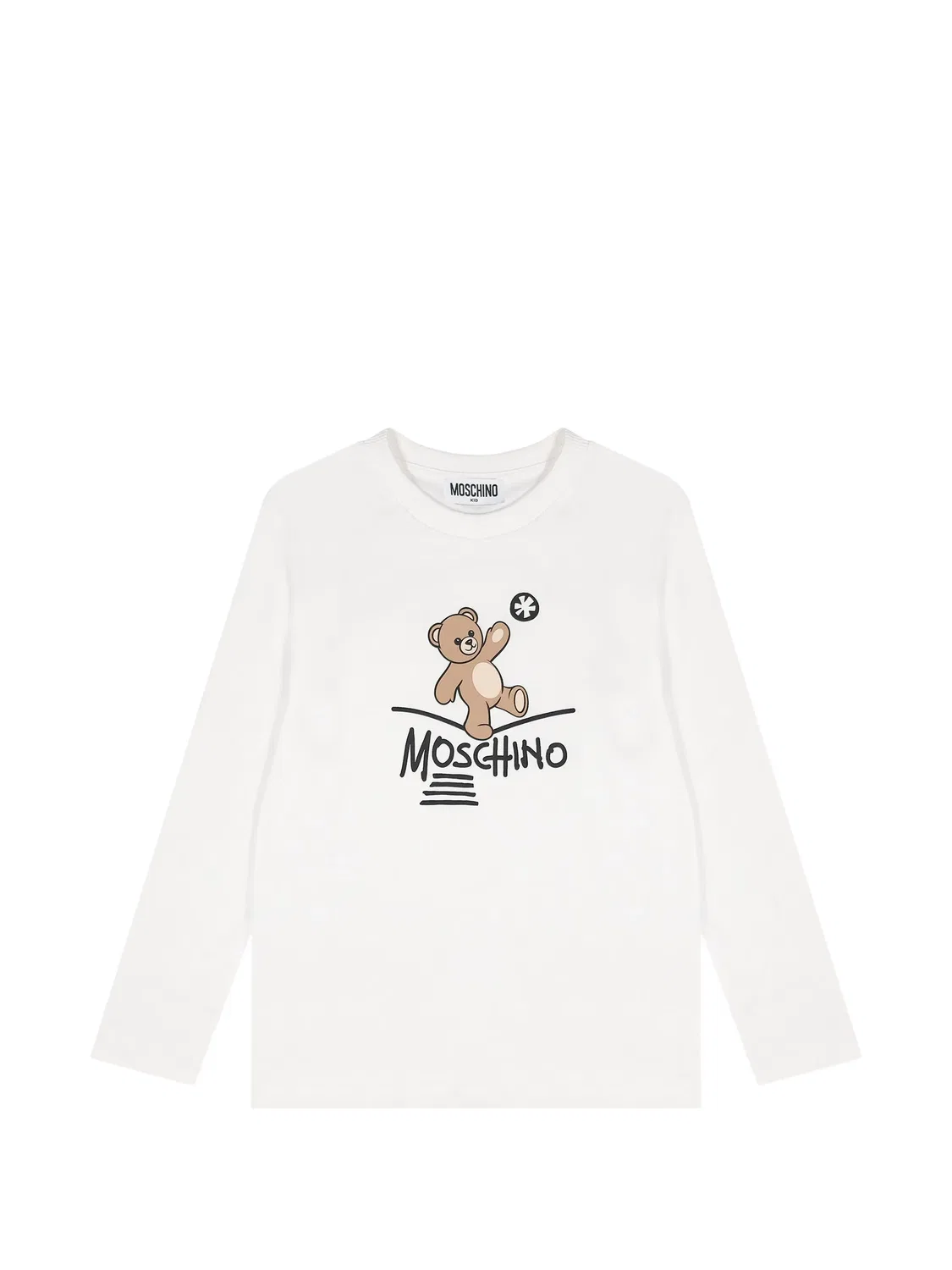 Футболка Teddy Bear с длинными рукавами Moschino Kids, белый