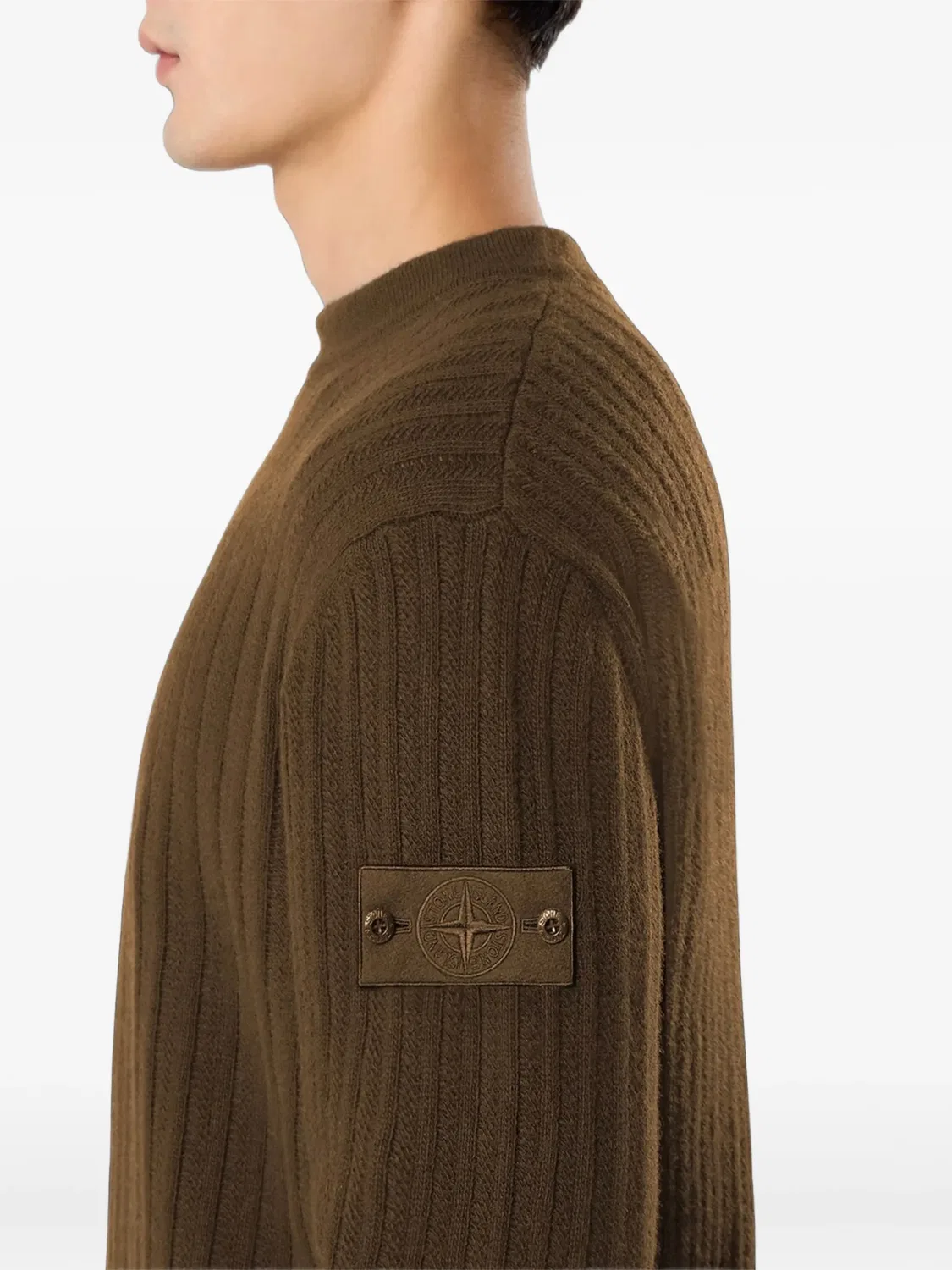 Stone Island Джемпер Ghost зеленый из шерсти и кашемира — фото 2
