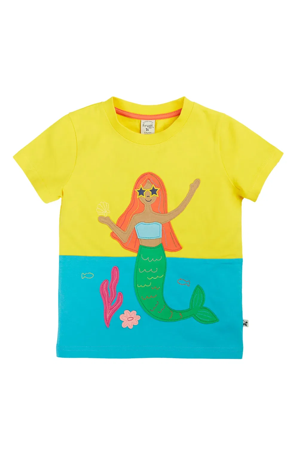 Детская футболка с панелью Poldhu Frugi, Yellow