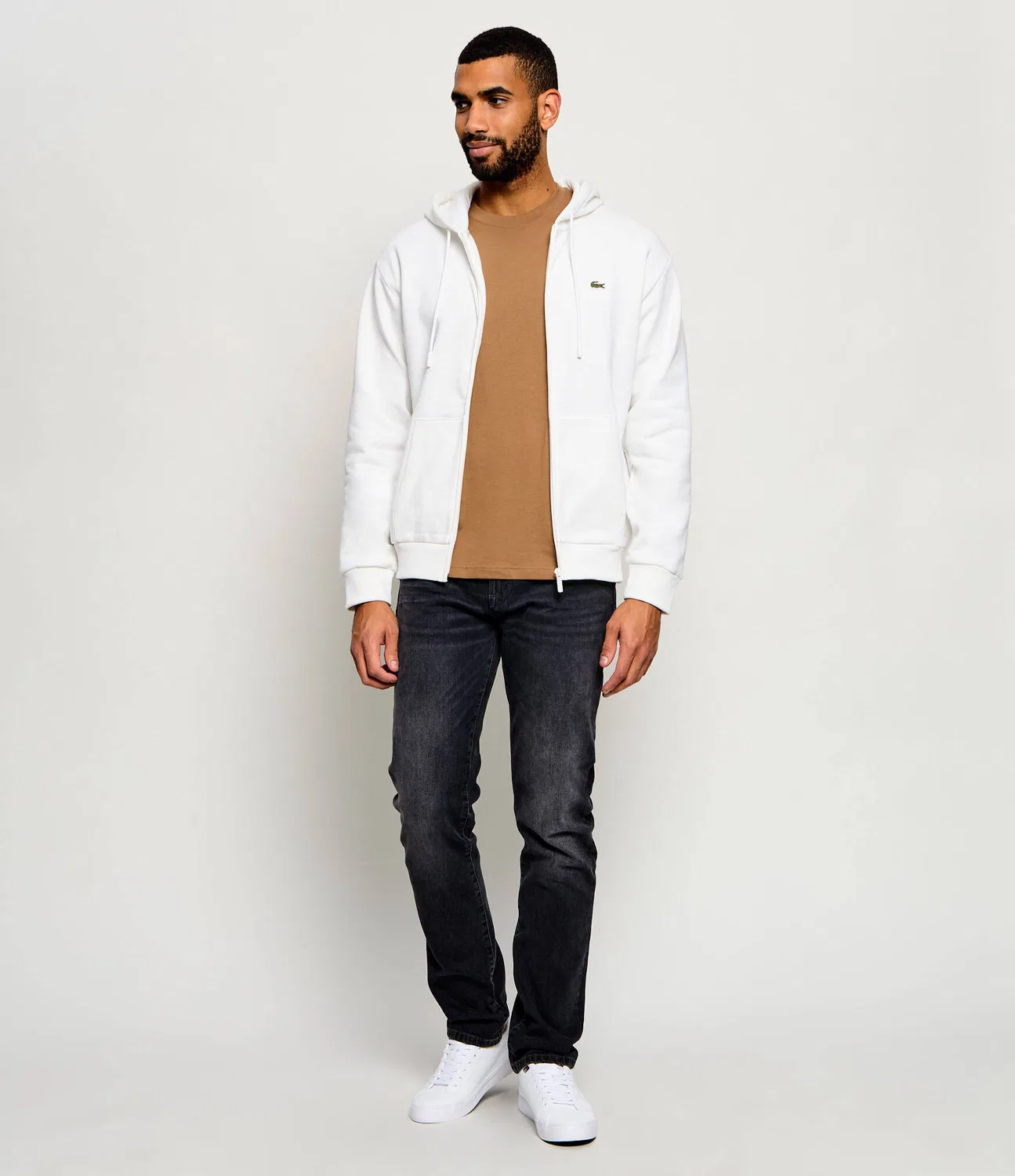 Худи на молнии Lacoste, Bianco — фото 2