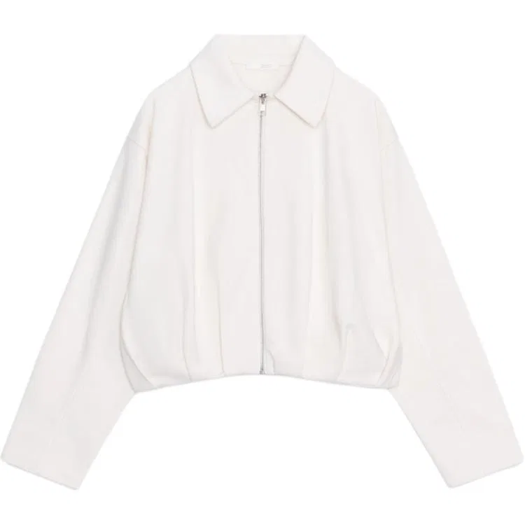 Женский куртка с лацканами, белый, ZARA, Raw White