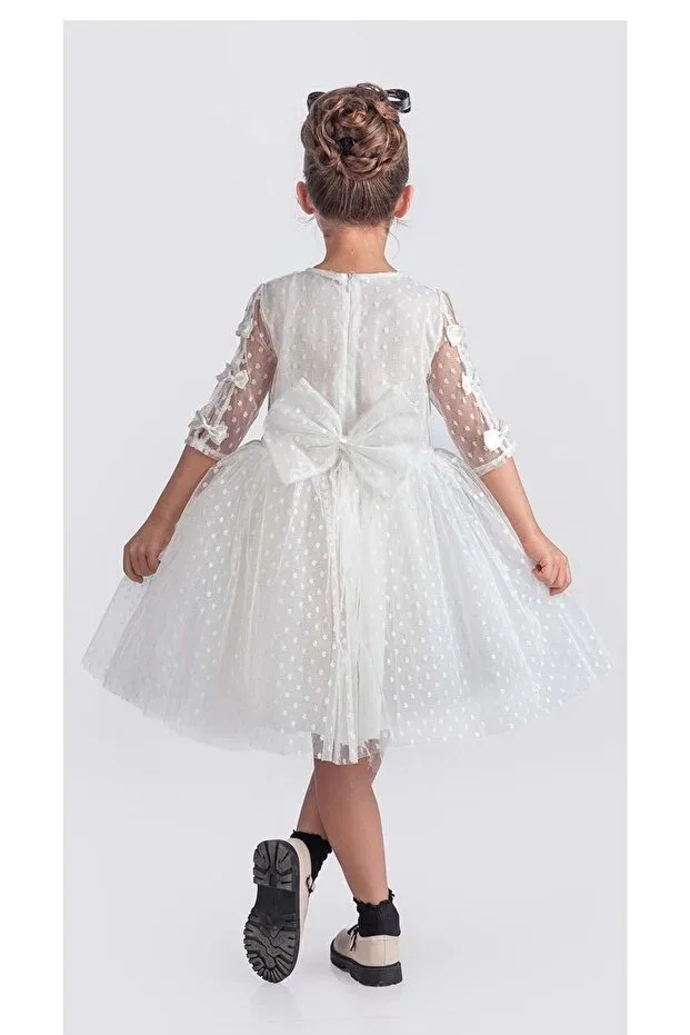 Детское платье для девочек с принтом Put-On-Out Mnk Baby&Kids, White — фото 4