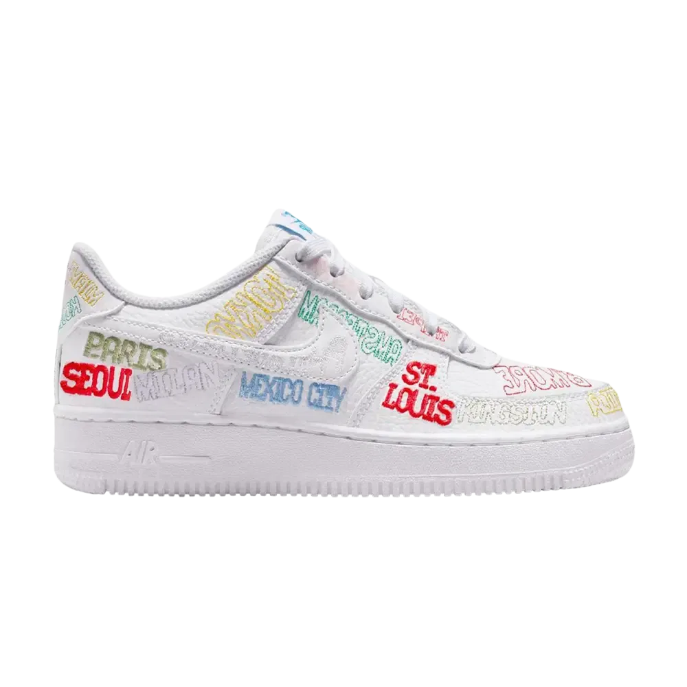 Кроссовки низкие Nike Air Force 1 Low GS World Tour White, Белый