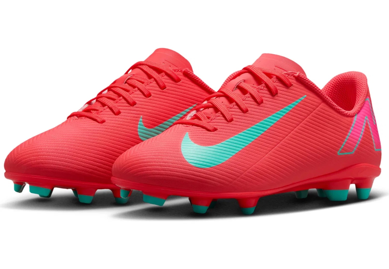 Детские бутсы для мальчиков с шипами Jr. Mercurial Vapor 16 Club NIKE, Ember Glow Aurora Green — фото 2