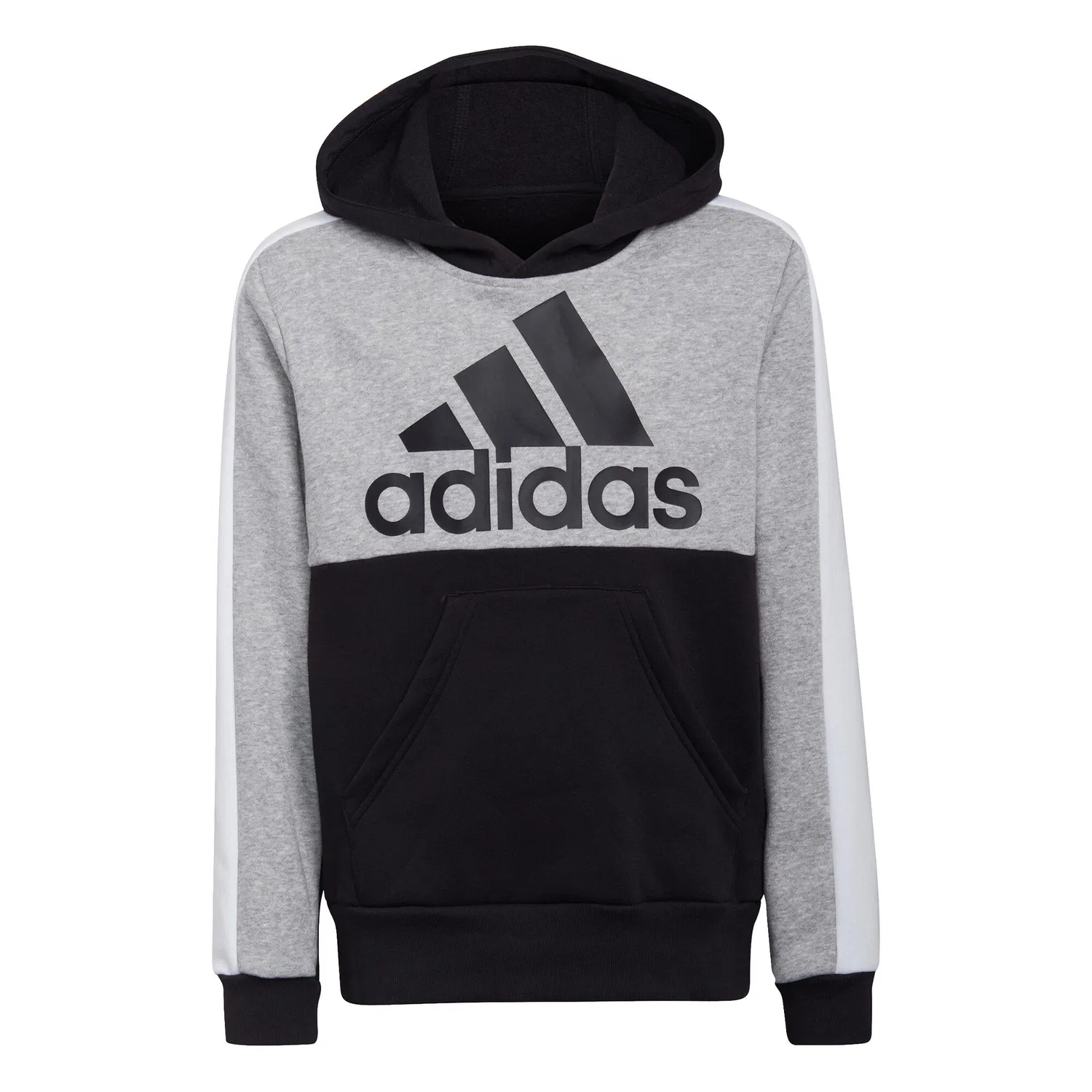 Детский свитшот с цветными вставками Colorblock Fleece Adidas, Schwarz Grau — фото 2