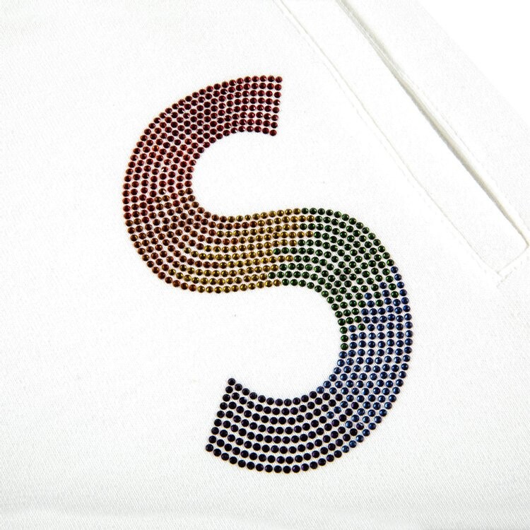 Спортивные брюки Supreme x Swarovski S Logo Sweatpant 'White', белый — фото 4