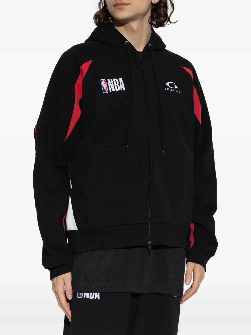 Худи оверсайз из коллаборации с NBA BALENCIAGA, черный — фото 3