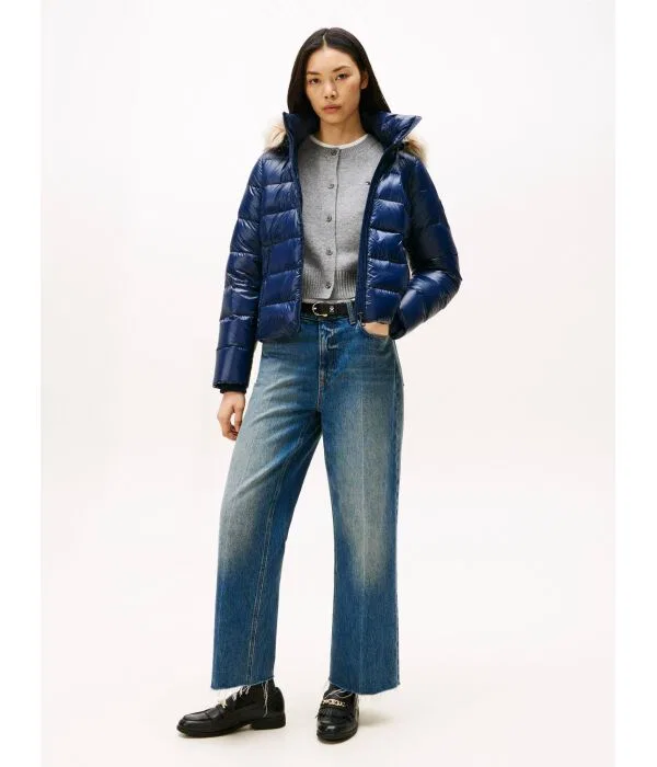 Женская куртка-пуховик с наполнителем из пуха Slim Fit Tommy Hilfiger, Blu Marino — фото 2