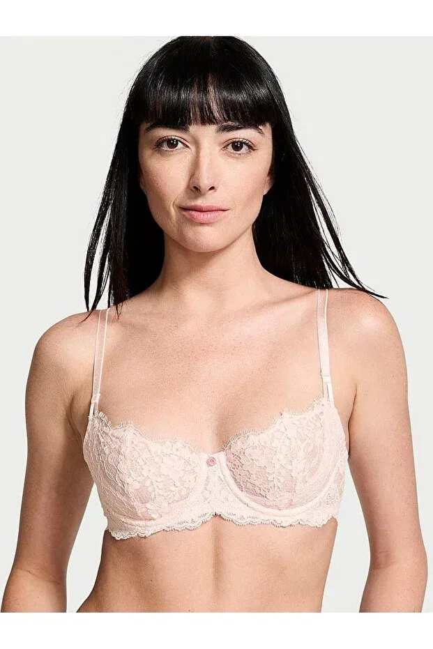 Женский кружевной бюстгальтер-балконет с вышивкой Victoria'S Secret, Hot Pink — фото 2