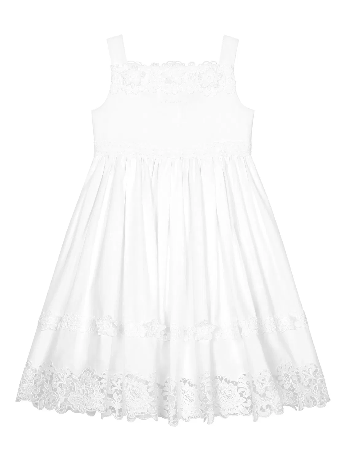 Платье с макраме и кружевом Dolce & Gabbana, белый