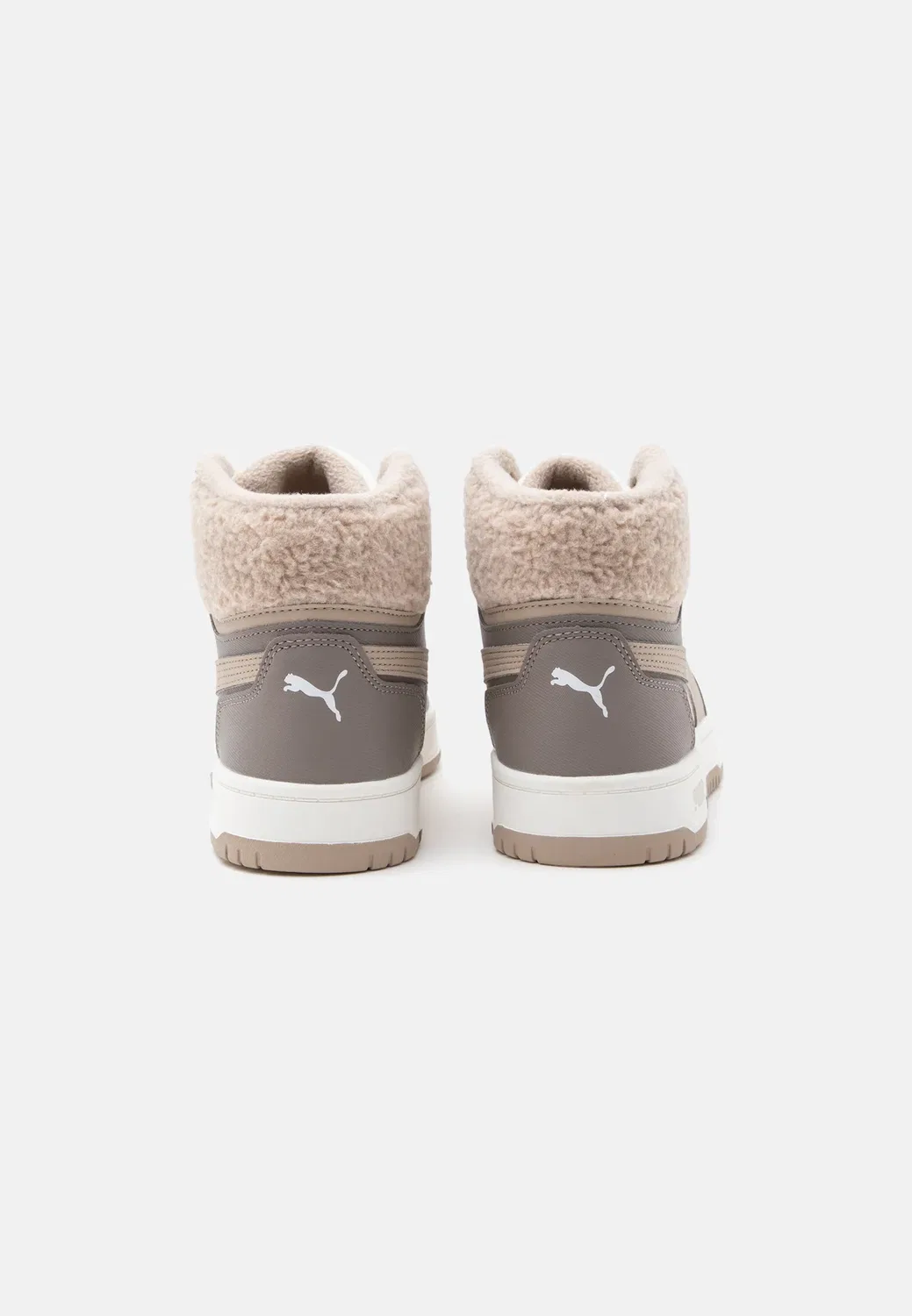 Rebound slam mid cozy jr unisex - высокие кроссовки Puma, Mouse Gray/Birch/Warm White — фото 3