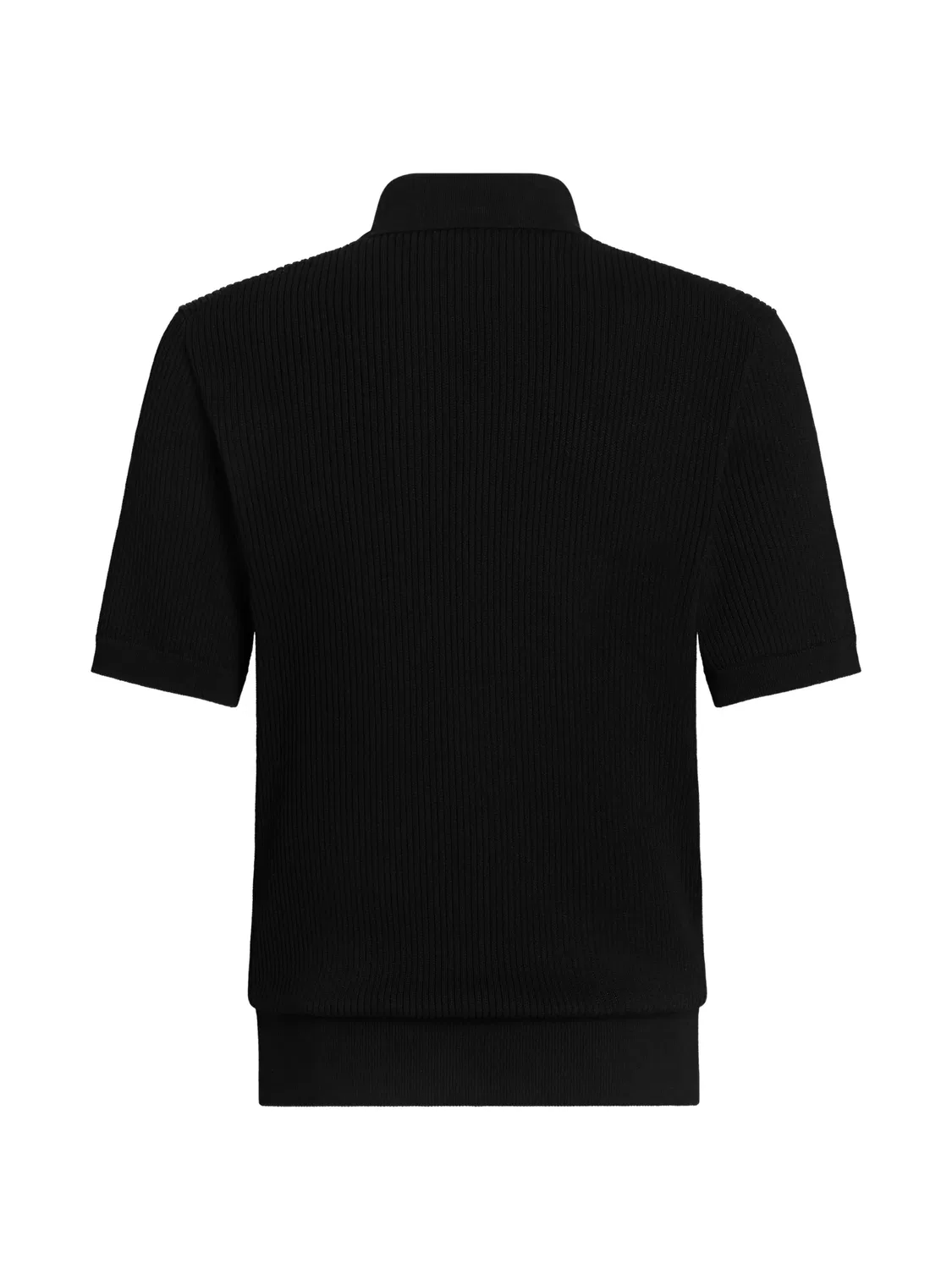 Поло микроребристое хлопковое черное Dolce & Gabbana, черный — фото 2