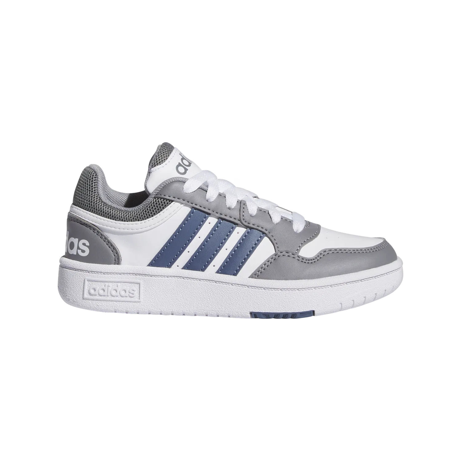 Детские кроссовки на шнуровке Adidas Hoops 3.0 K, серый