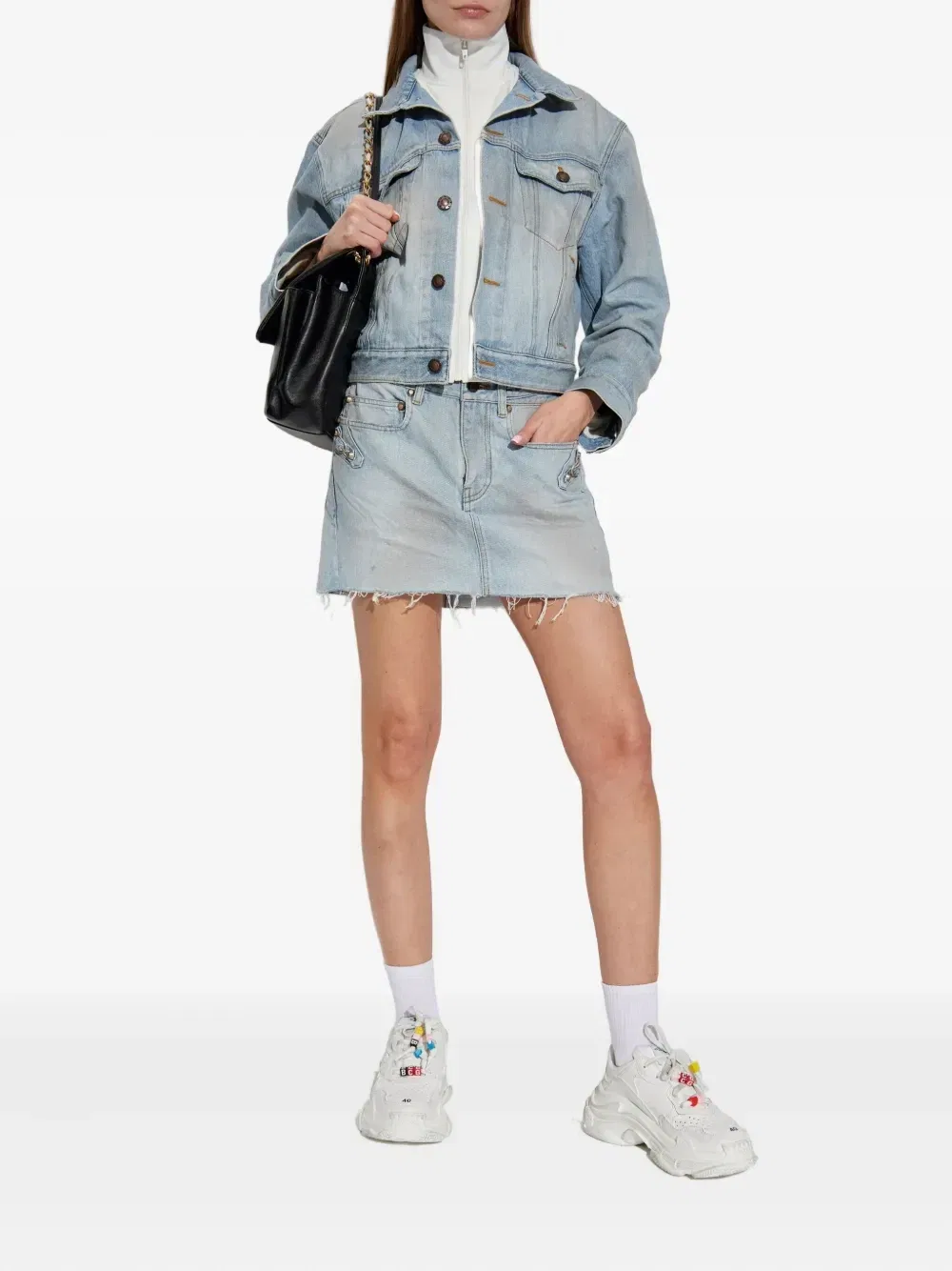Многослойная джинсовая куртка Balenciaga, синий — фото 2