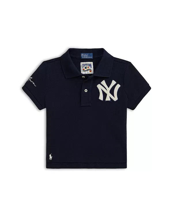 Детское поло для девочек с принтом Yankees Ralph Lauren, Aviator Navy