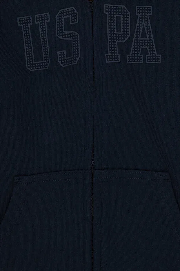 Детское худи для девочек с капюшоном U.S. Polo Assn., Navy Blue — фото 3