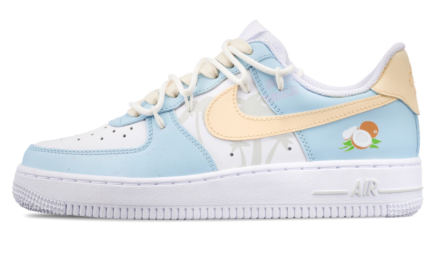 

Кроссовки Nike Air Force 1 Skateboarding Shoes Men Low-top White/Blue/Yellow, голубой, Синий, Кроссовки Nike Air Force 1 Skateboarding Shoes Men Low-top White/Blue/Yellow, голубой