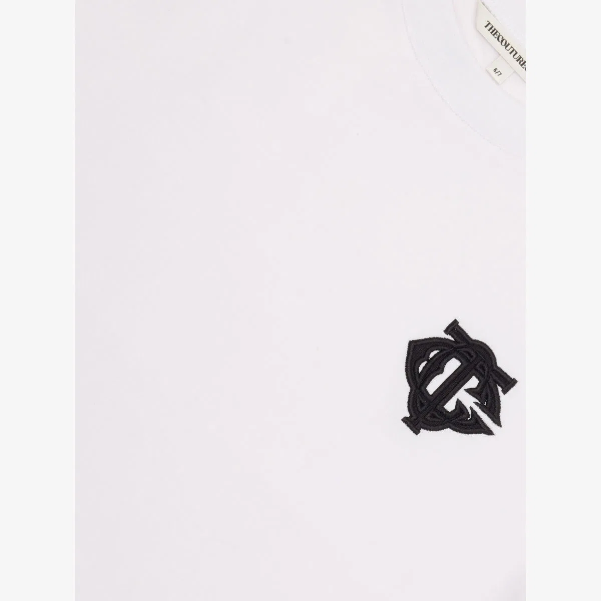 Хлопковая футболка с вышивкой Monogram, размер 5-10 лет The Couture Club, белый — фото 2