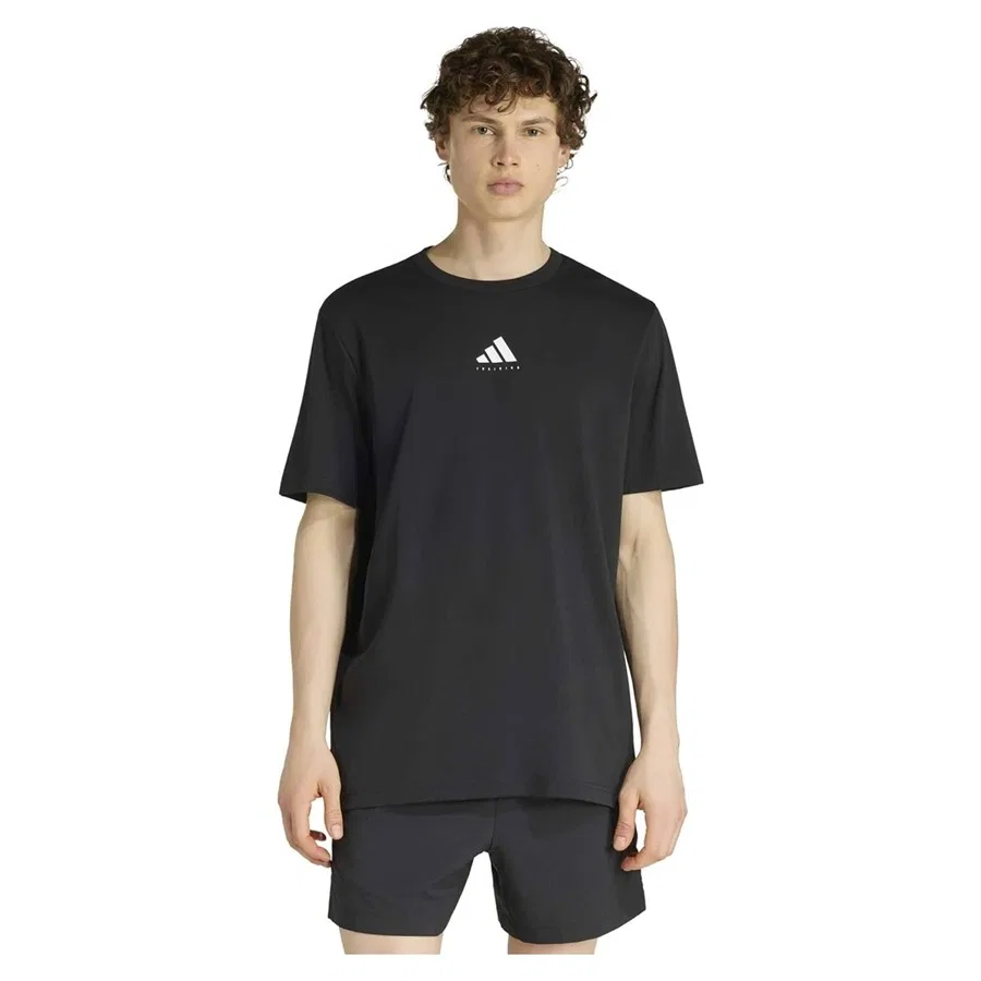 Футболка мужская с принтом adidas, Черный — фото 2