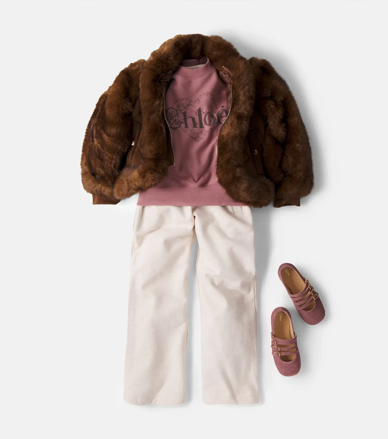 Свитшот хлопковый Chloé Kids, Rose Vintage — фото 2