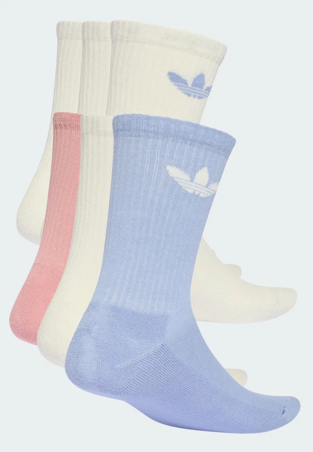 Носки Adidas Originals Trefoil Cushion в цветах Opal Dusky Pink, белый — фото 2