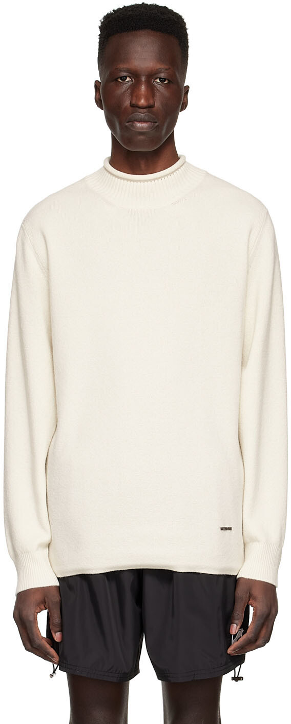 

Off-White кашемировый свитер We11done, Белый, Off-White кашемировый свитер We11done
