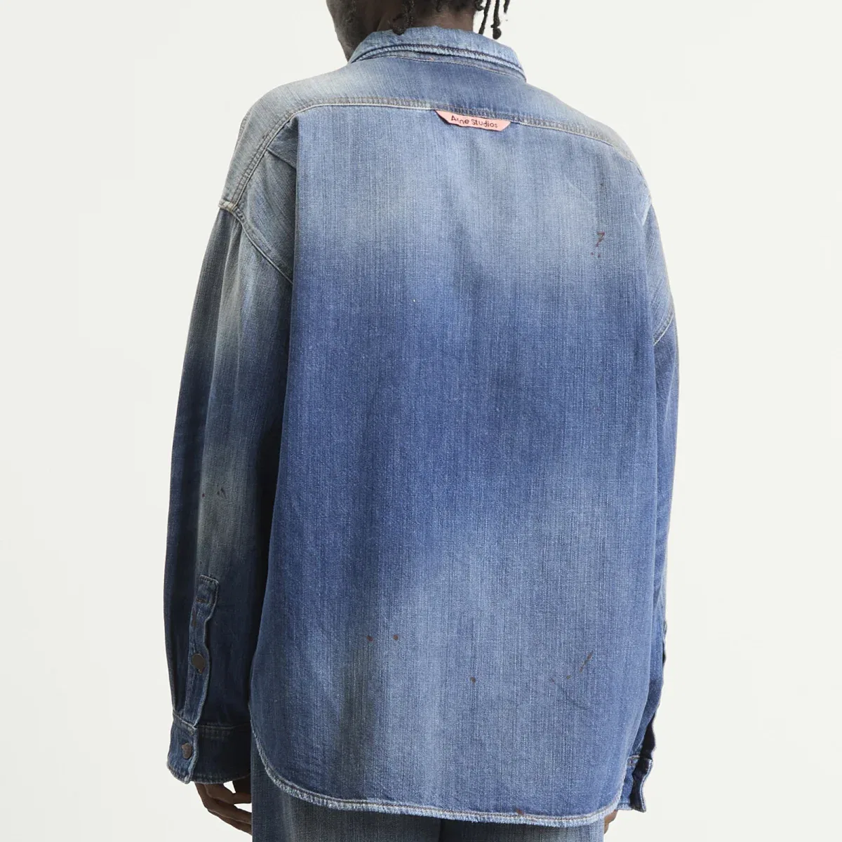 Джинсовая рубашка с воротником Trafalgar Acne Studios, Mid Blue — фото 3