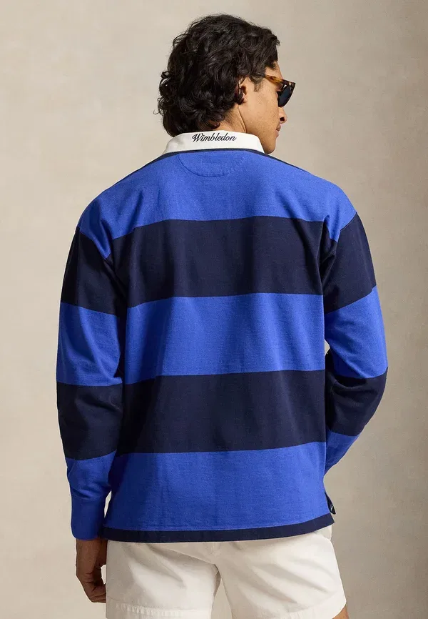 Рубашка поло хлопковая Wimbledon vintage fit rugby shirt Polo Ralph Lauren, Collegiate Blue, Refined Navy, темно-синий — фото 2