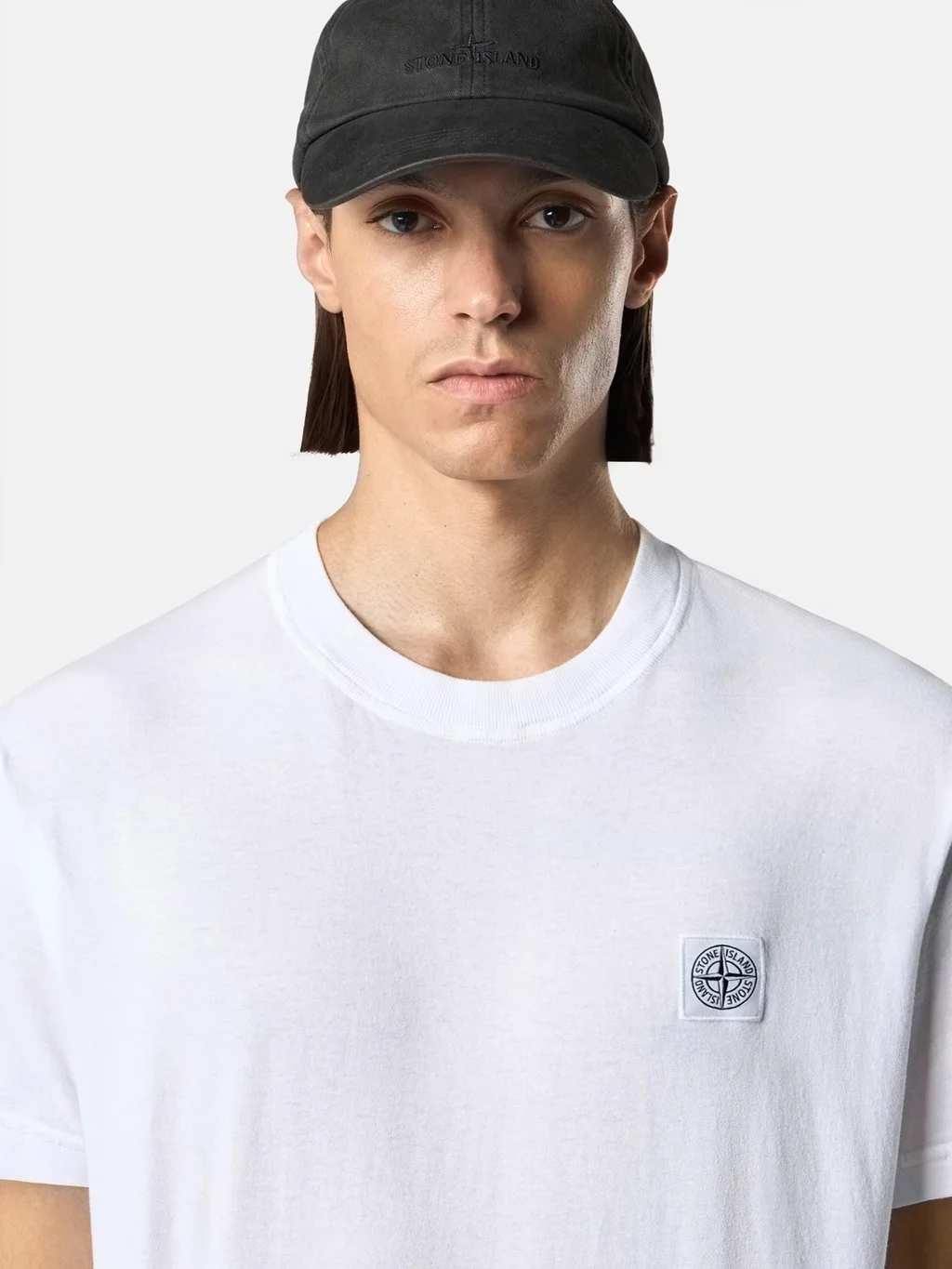 Мужская футболка Stone Island Slim-fit With Compass Patch, белый — фото 4