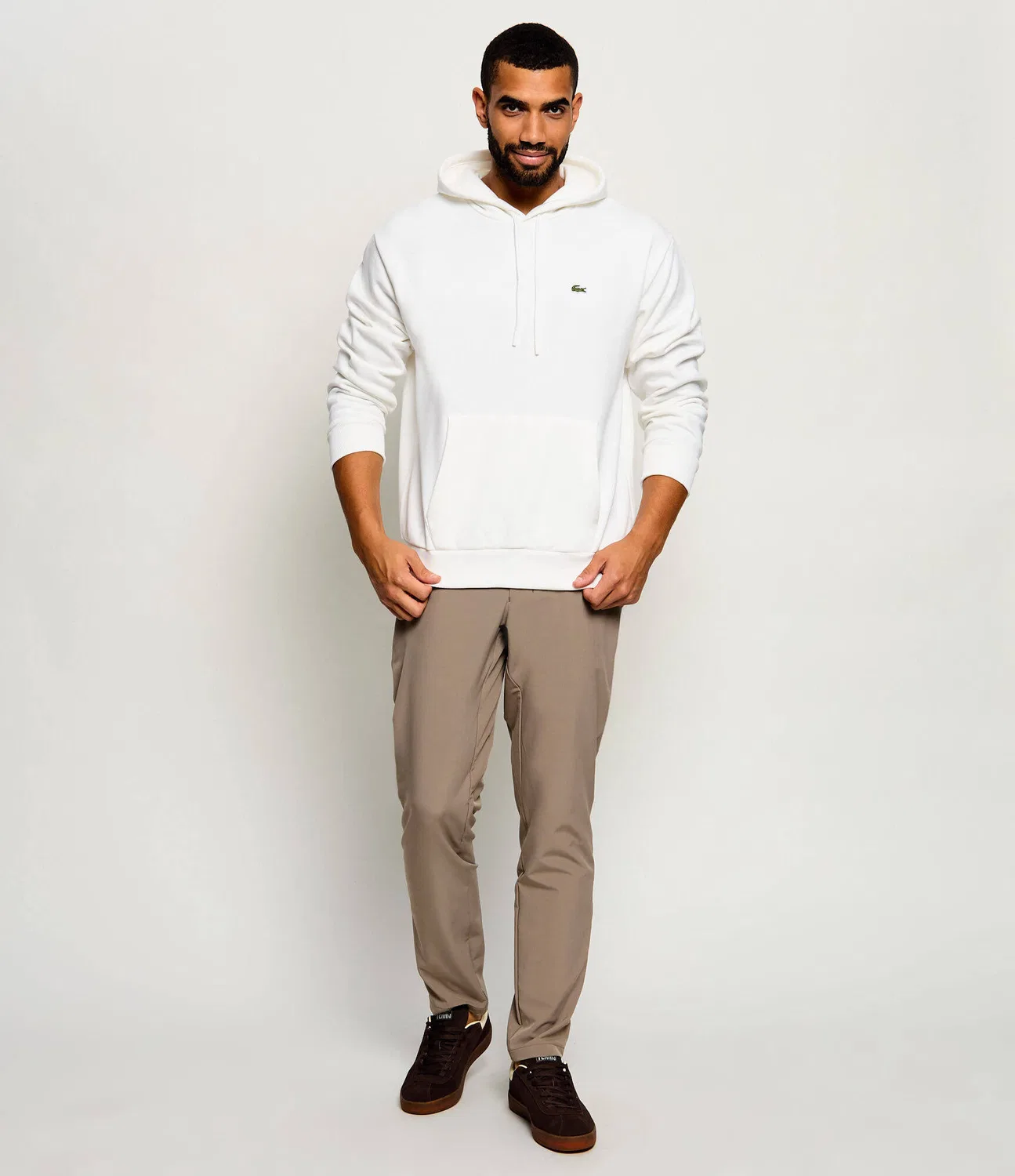 Худи свободного кроя Lacoste, Bianco — фото 2