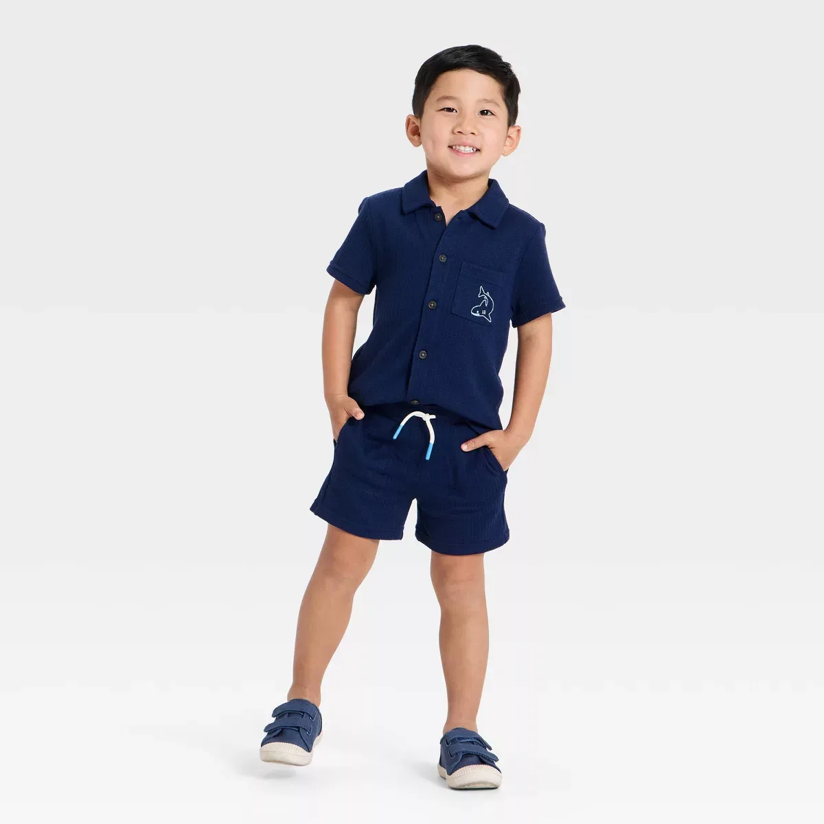 Детский комплект для мальчиков из вафельного жаккарда Cat & Jack, Navy Blue