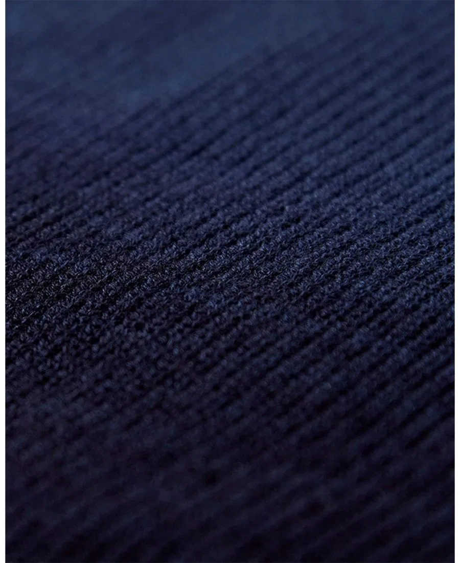 Пуловер с круглым вырезом из хлопка с омбре MeMoi, Navy-Blue — фото 3