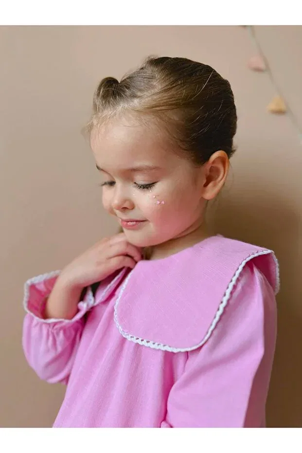 Детское платье для девочек хлопковое Nvn Kids, Pink — фото 3