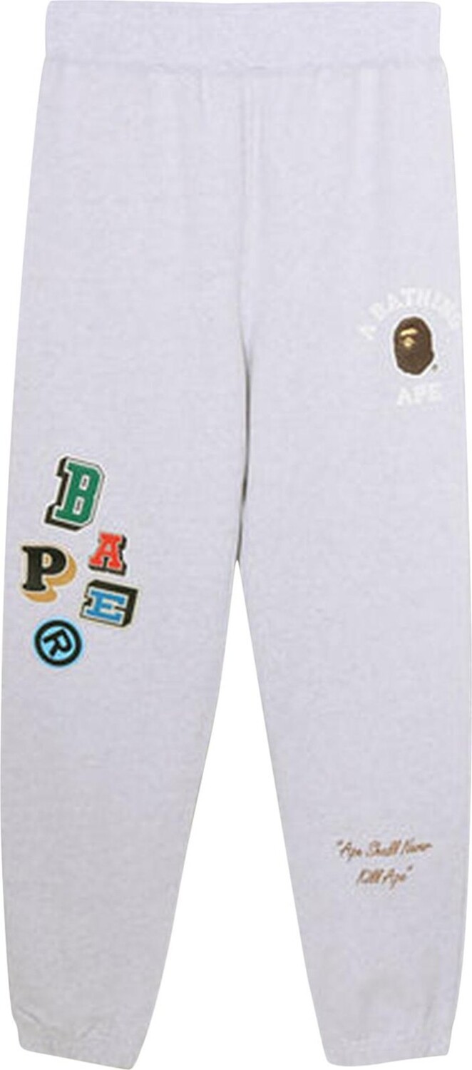 

Брюки BAPE Multi Fonts Sweat Pants 'Grey', серый