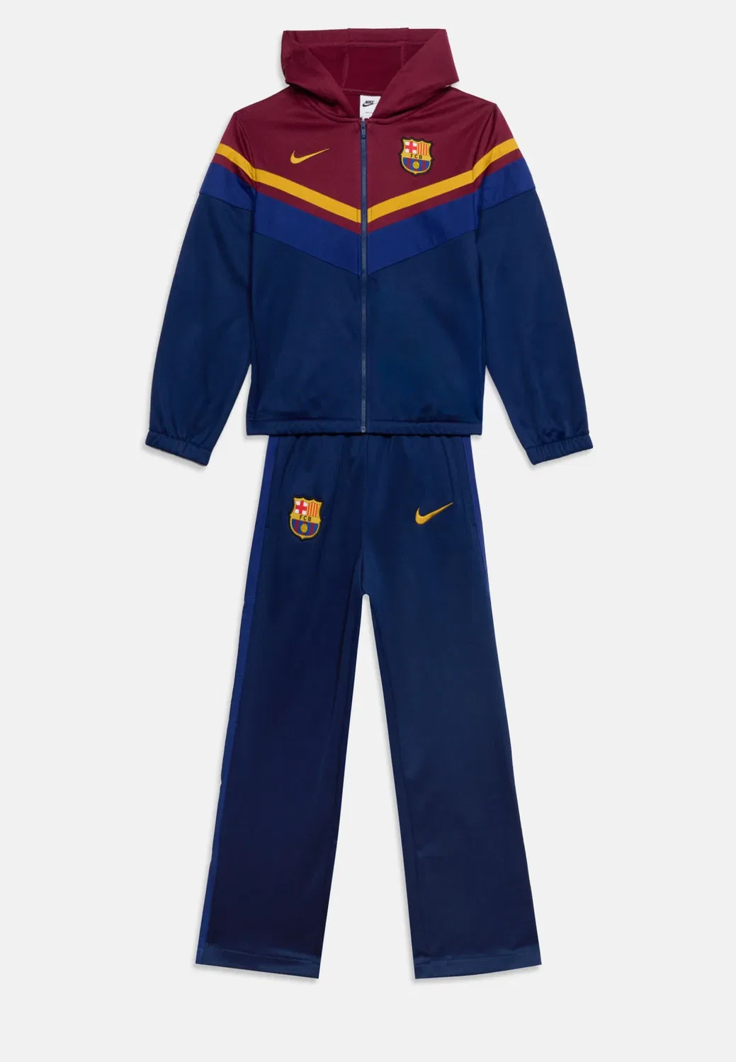 Спортивный костюм «Барселона» для дома, унисекс - клубная одежда Nike Performance, Deep Garnet/Blue Void/Deep Royal Blue/Mineral Yellow