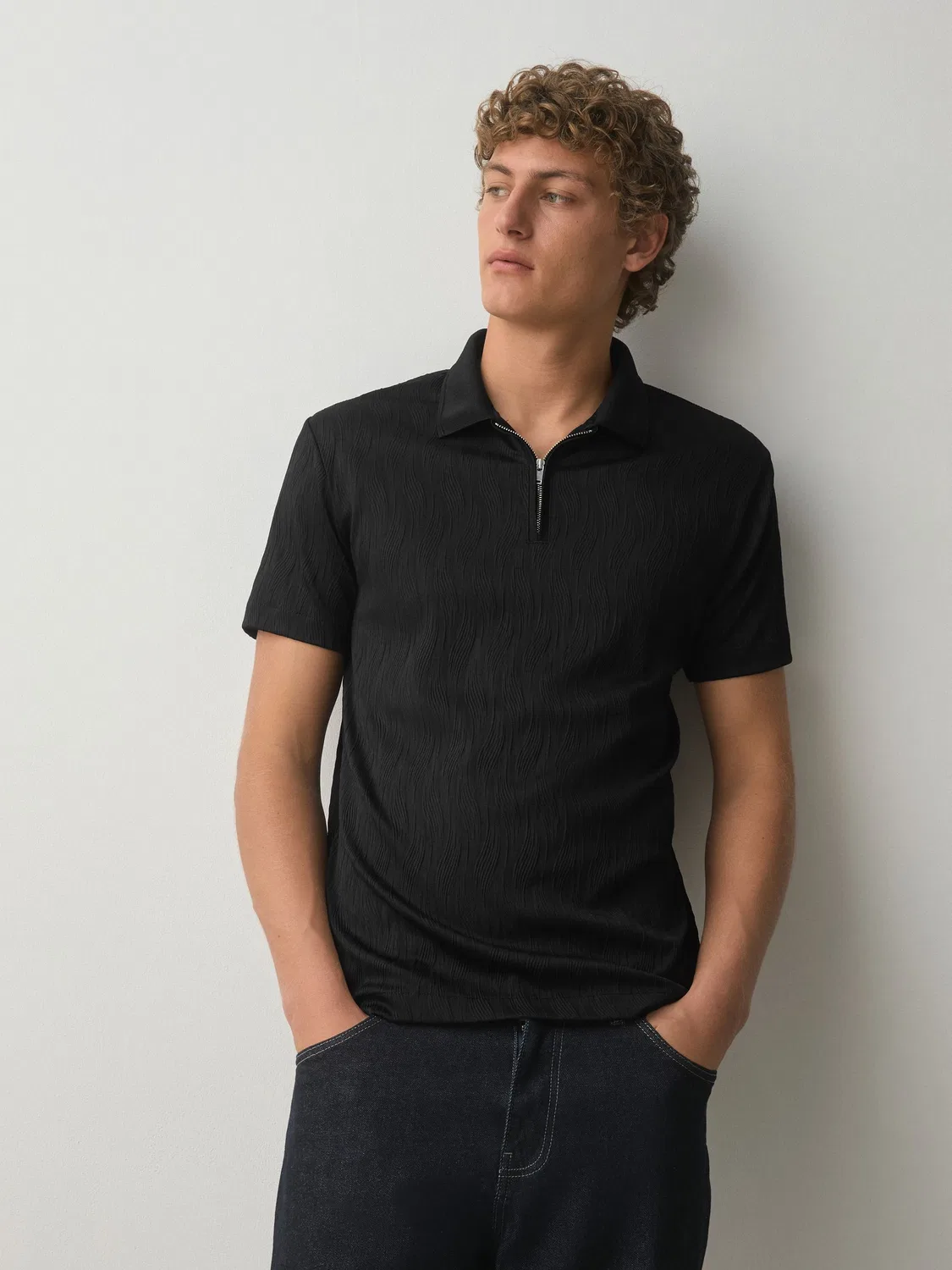 Поло Smart Jacquard Polo Shirt Next, черный — фото 2